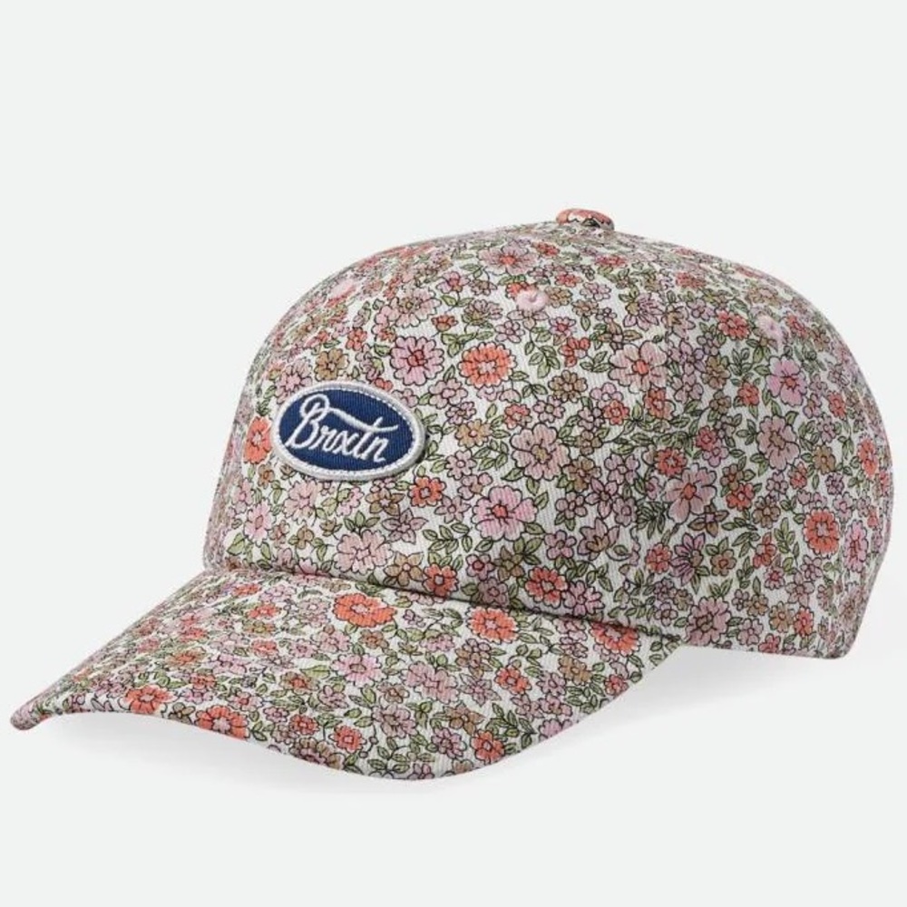 Brixton Cap Parsons LP Cap in White Floral One Size adjustable leather strap NWT